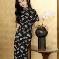 Blue cloth print|Modern one-Pieces Qipao Dress（幽荷）