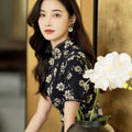Blue cloth print|Modern one-Pieces Qipao Dress（幽荷）