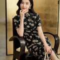 Blue cloth print|Modern one-Pieces Qipao Dress（幽荷）