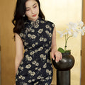 Blue cloth print|Modern one-Pieces Qipao Dress（幽荷）