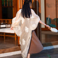 beige | Semi-Sheer Embroidered Sun Cover-Up (疏清)