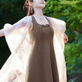 beige | Semi-Sheer Embroidered Sun Cover-Up (疏清)