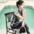 Water-ink print | Full-length flared skirt（墨卿） - E·Beauty