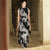 Water-ink print | Full-length flared skirt（墨卿） - E·Beauty
