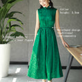 Couture-grade emerald acetate twill | Full-length flared skirt（雀华）
