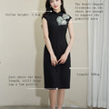 Black Haute couture beadwork| Modern one-Pieces Qipao Dress（香薷）