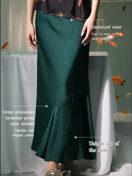 pine green| Cropped Fishtail Skirt（春渐）