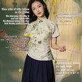 light green|Osmanthus Print Qipao top（沁寒）