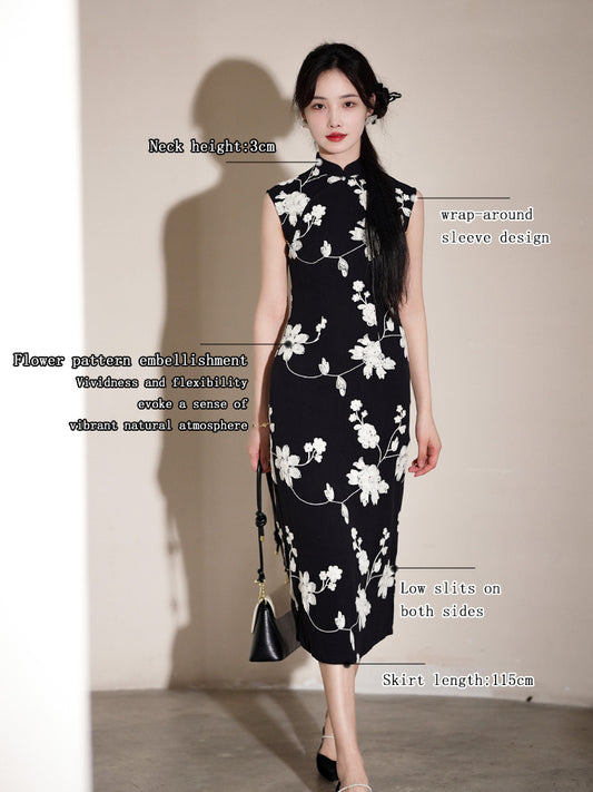 Ink and black|Modern one-Pieces Qipao Dress（舞黛）