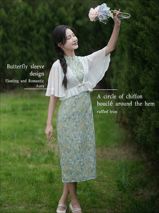 Pure white short version Cardigan(舞苍）