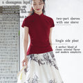 reddish color|Modern one-Pieces Qipao top（胭华）
