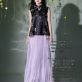 Light and airy simulated silk pleated half-skirt（翩羽）