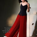 Vibrant Red|Modern Pleated Trousers(舒影）