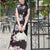 Black Printed Chiffon  | Modern one-Pieces Qipao Dress (楚黛)