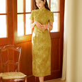 Blue-and-White Porcelain Botanical Indigo Silk | Modern one-Pieces Qipao Dress (箐黛)