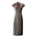 Dusk Grey with Red Polka Dots | Modern one-Pieces Qipao Dress(佳音)