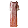 Jade-Pink Jinling Satin "Kitten Chasing Butterflies" | Modern one-Pieces Qipao Dress(芳妍)