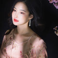Jade-Pink Jinling Satin "Kitten Chasing Butterflies" | Modern one-Pieces Qipao Dress(芳妍)