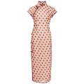 Apricot Geometric Diamond Pattern| Modern one-Pieces Qipao Dress（方仪） - E·Beauty