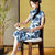 Imperial Kiln-inspired blue-white motif| Modern one-Pieces Qipao Dress（珈蓝） - E·Beauty