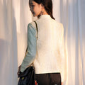 Pearl White Elegance: Crystal Knot Lace | Neo-Chinese Jacket(露婧)