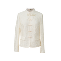 Pearl White Elegance: Crystal Knot Lace | Neo-Chinese Jacket(露婧)
