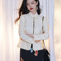 Pearl White Elegance: Crystal Knot Lace | Neo-Chinese Jacket(露婧)