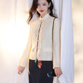 Pearl White Elegance: Crystal Knot Lace | Neo-Chinese Jacket(露婧)