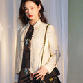 Pearl White Elegance: Crystal Knot Lace | Neo-Chinese Jacket(露婧)