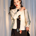 Pearl White Elegance: Crystal Knot Lace | Neo-Chinese Jacket(露婧)