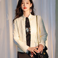 Pearl White Elegance: Crystal Knot Lace | Neo-Chinese Jacket(露婧)