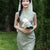 Soft green painterly print| Modern one-Pieces Qipao Dress（婺曼）