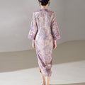 Lilac Purple Handwoven Song Brocade Silk | Modern one-Pieces Qipao Dress  (梦予)