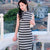 Black and white wave pattern| Modern one-Pieces Qipao Dress（觅晴） - E·Beauty
