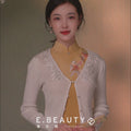Goose Yellow   | Embroidered Knit Qipao Cardigan（诺洳）