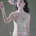 Colorful Lotus Flower Cotton and Linen Embroidery|Modern one-Pieces Qipao Dress（菡裳）
