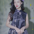 Deep purple - gray tone| Modern one-Pieces Qipao Top（阑霏）