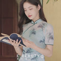 mint green|Modern one-Pieces Qipao top（竹青）