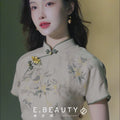 light green|Osmanthus Print Qipao top（沁寒）