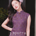 Dusk Violet Ramie | Modern One-Piece Qipao Dress (檀锦)