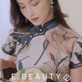 Floral Linen-Textured Chiffon | Modern one-Pieces Qipao Dress (梦虞)