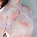 Pink Water Nymph Jinling Satin Embroidery | Modern one-Pieces Qipao Dress(浅椿)