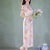 Pink Water Nymph Jinling Satin Embroidery | Modern one-Pieces Qipao Dress(浅椿)