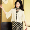 Off-White 3/4 Sleeve Knit Cardigan(沁秦) - E·Beauty