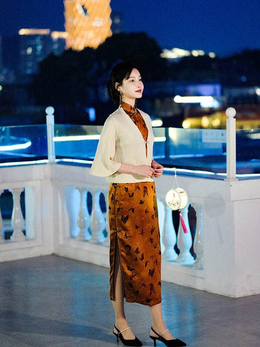 Off-White 3/4 Sleeve Knit Cardigan(沁秦) - E·Beauty