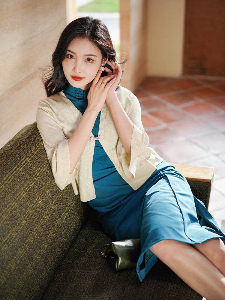 Off-White 3/4 Sleeve Knit Cardigan(沁秦) - E·Beauty