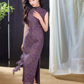 Dusk Violet Ramie | Modern One-Piece Qipao Dress (檀锦)