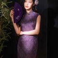 Dusk Violet Ramie | Modern One-Piece Qipao Dress (檀锦)