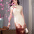 Oxblood red Mapped Ombré Dyeing | Modern one-Pieces Qipao Dress（桃浅） - E·Beauty