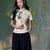 Apricot White Delicate Linen Two-Piece Set | Short Qipao Top(温言)